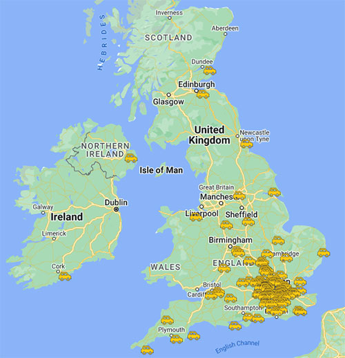 Sold Car Locations